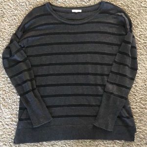 Dark Gray and Black Striped Sweater. Size Small